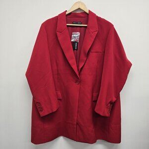 NWT Brooke Shields Plus Size Timeless Blazer Jacket Size 22W Red Office Holiday